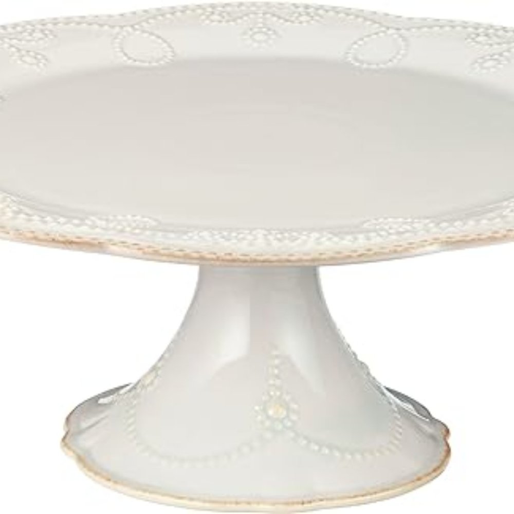 Lenox French Perle Ice Blue Pedestal Cake Plate
